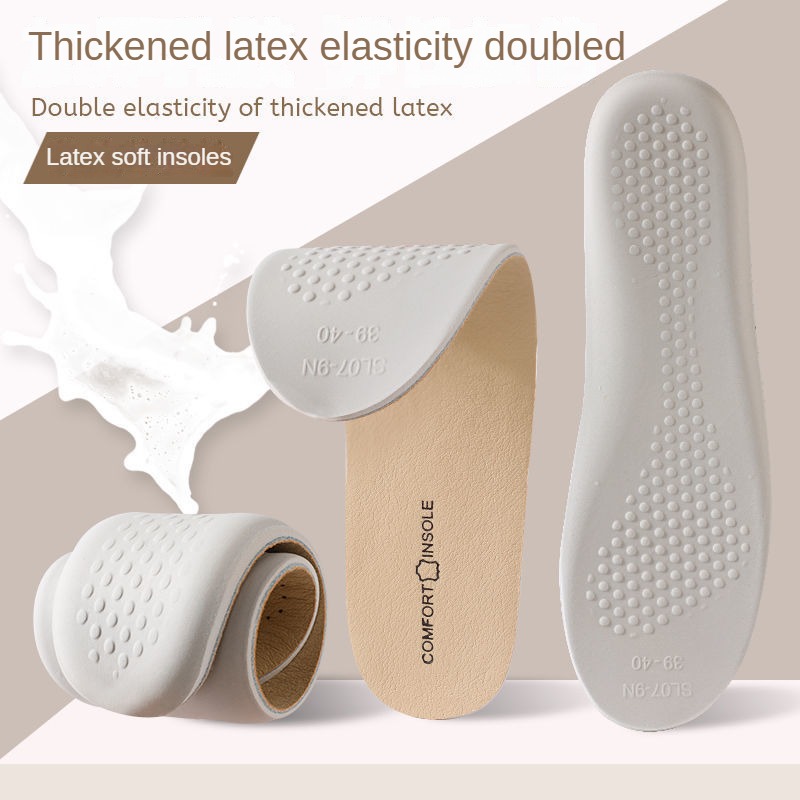 Cowhide Insoles Leather Latex Sports Insole Shoes for Shoes Arch Support Shoe Pads Shock Absorbing Shoe Sole Inserts