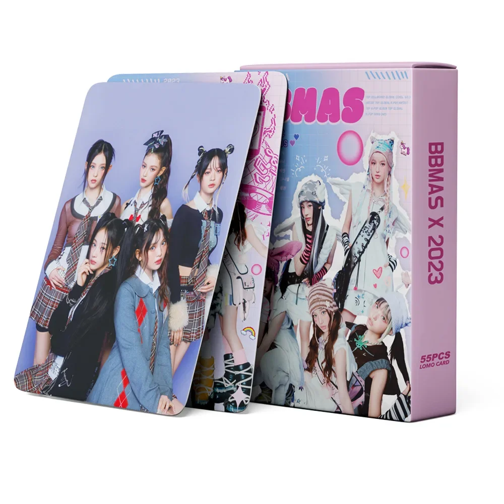 55Pcs Idol Girl Group New Album Bunnies Club HD Printd Photocards MINJI Hanni DanieIIe Hyein Haerin Lomo Cards Fans Gifts