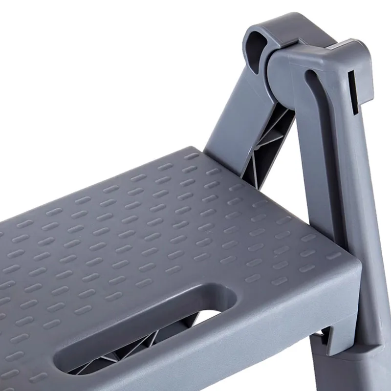 Large Load Capacity 3-Tier Plastic Folding Ladder Sturdy Portable Step Ladder for Home Garden Use