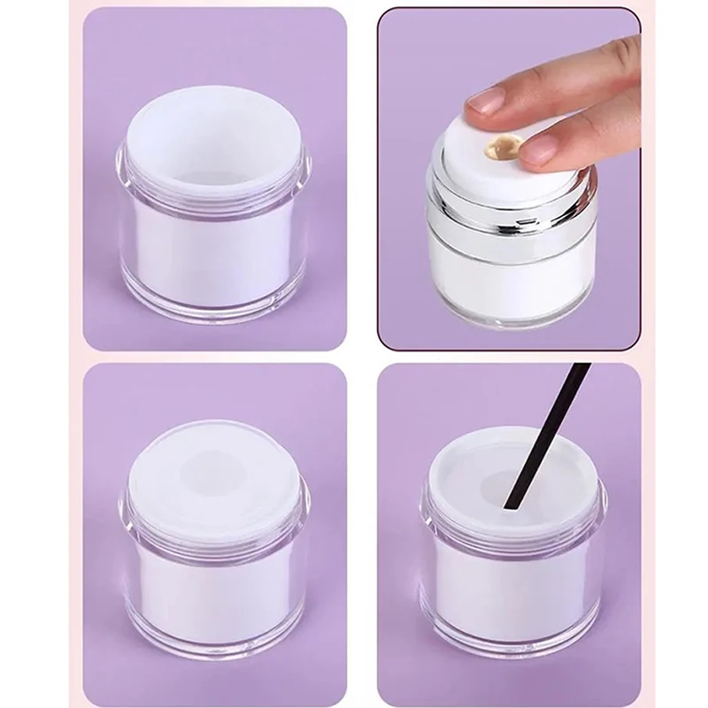 15/30/50ml 디스펜스 병 진공 디자인 크림 병 리필 가능 프레스 유형 모이스처 라이저 펌프 디스펜서 에어리스 펌프 용기