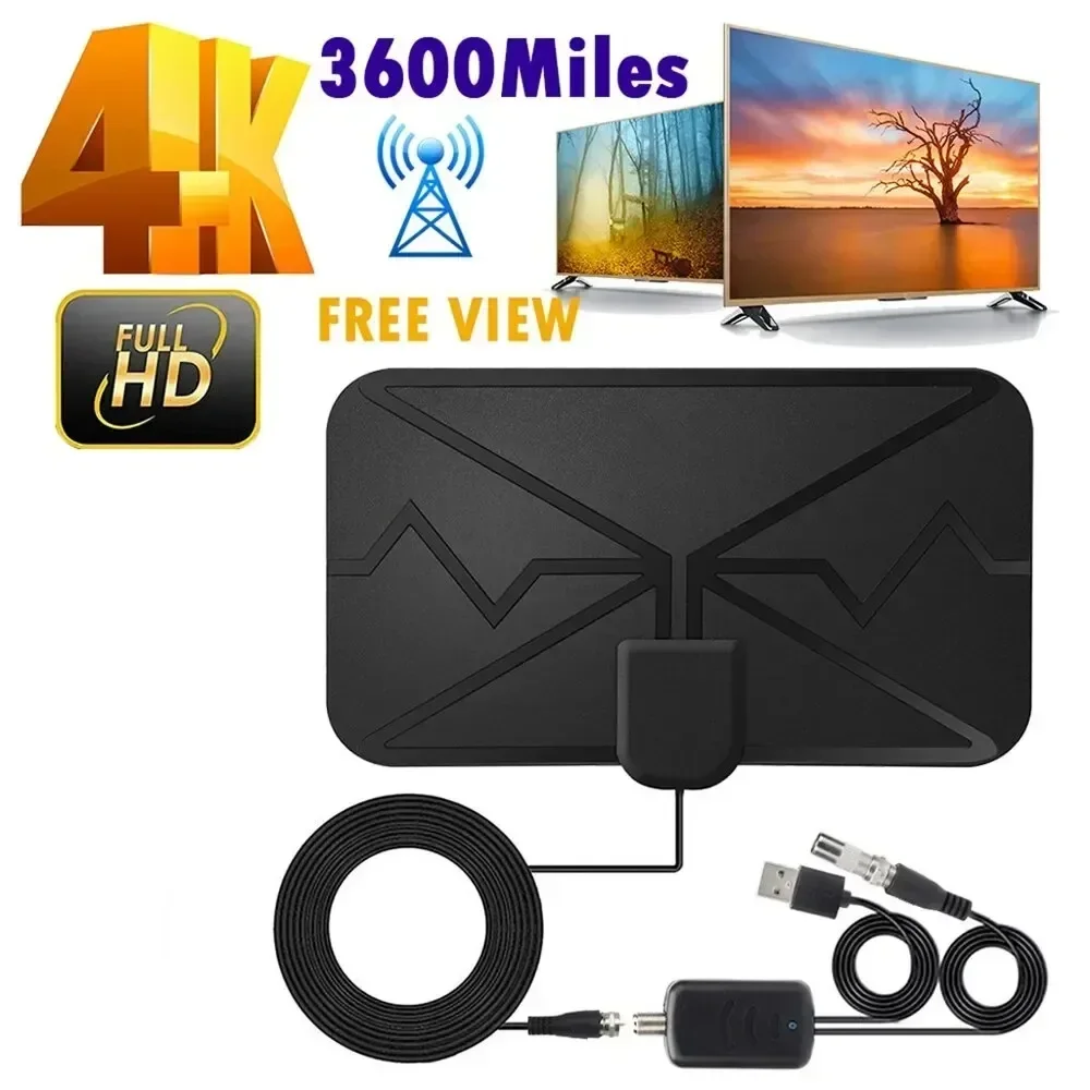 Antena de TV de 3600 milhas atualizada mais recente HDTV antenas de TV amplificadas digitais internas