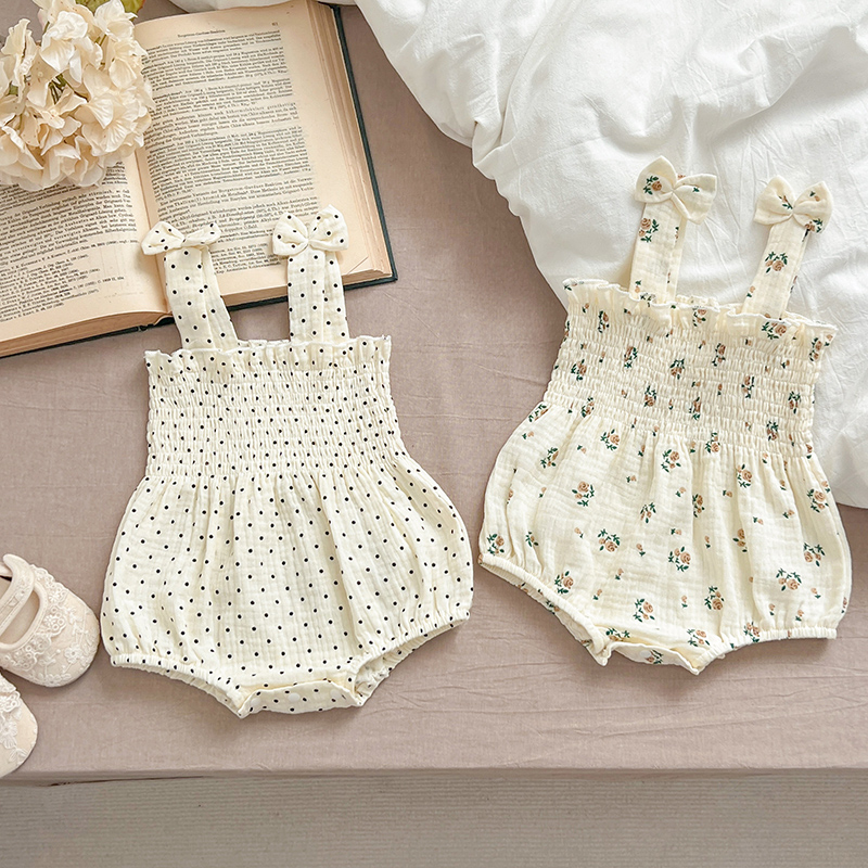 Sommer Outfit Kinder Baby Kleidung Baumwolle Ärmellose Strampler Neugeborene Mädchen Kleidung Kleinkinder Blume Bogen Kinder einteiliges Bodys