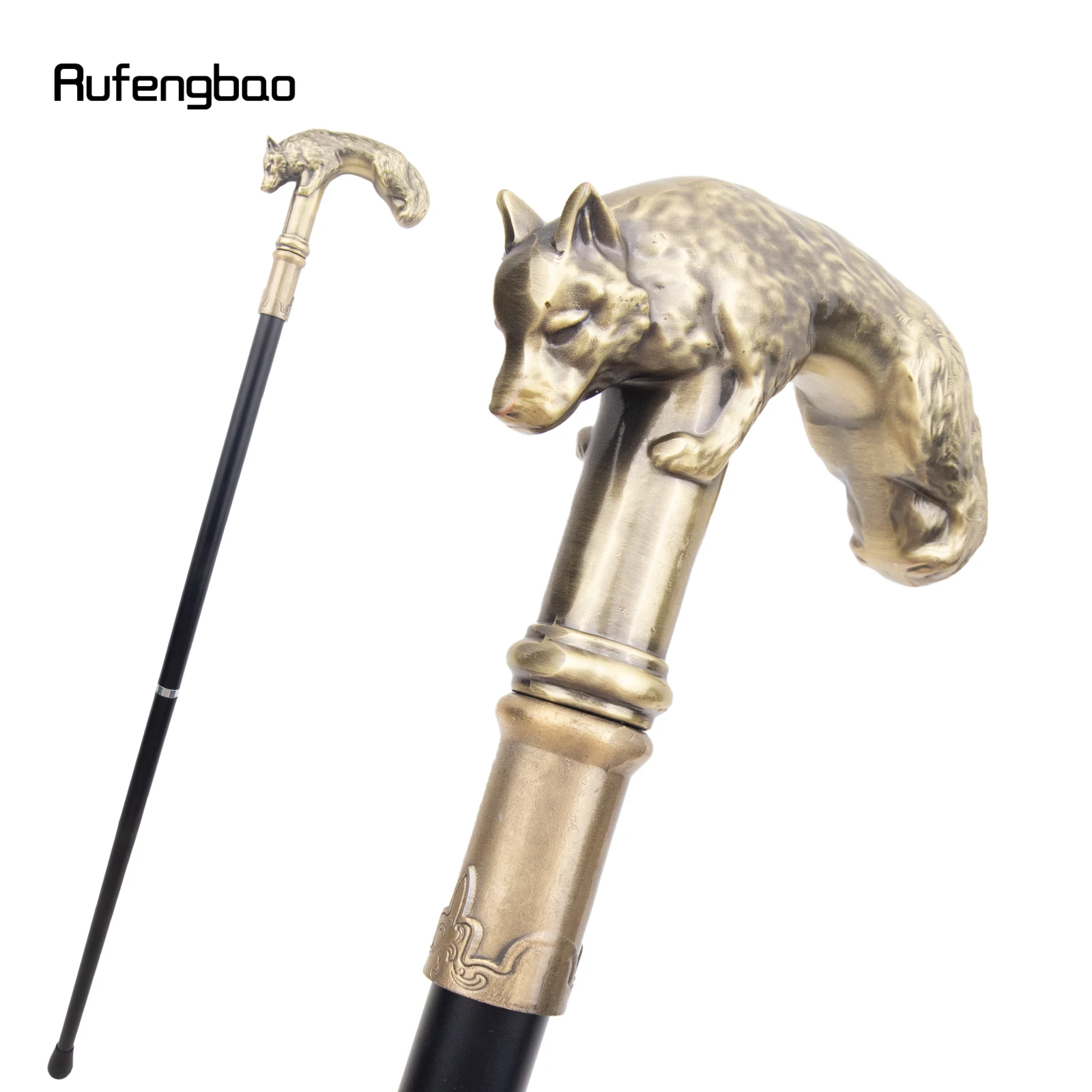 Kupfer Wolf Gehstock Mode Dekorative Gehstock Gentleman Elegante Cosplay Cane Knopf Crosier 90 cm