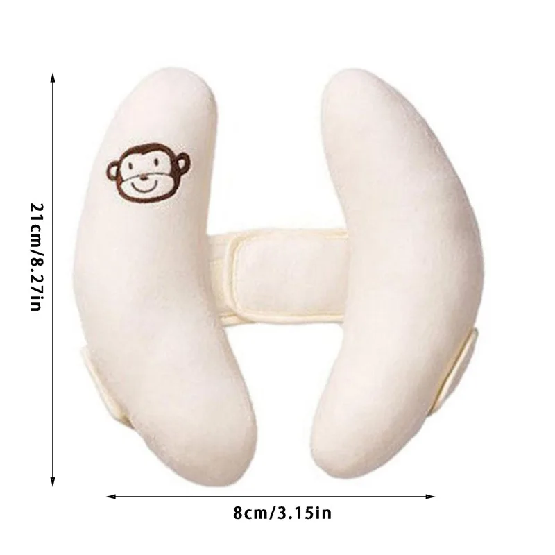 Travesseiro pescoço para carrinho de bebê, travesseiro protetor de cabeça, design banana, para dormir, com flor dos desenhos animados
