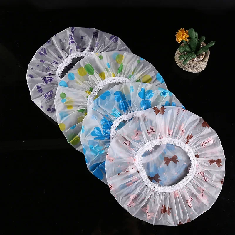 Reusable Shower Cap with Elastic Band Waterproof & Thicken Bathing Hat for Women Perfect for Hair Salon & Home Use