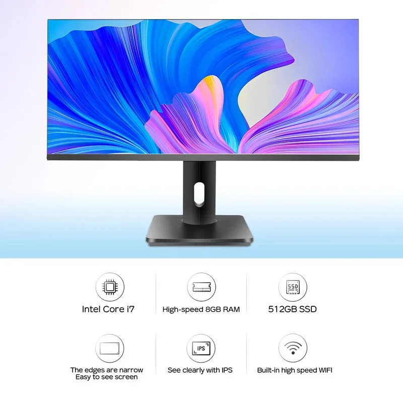 Stock New Desktops Computer All In One 30" 2560*1080 QHD Core I7 SSD 512GB Desktop Computer All In One Pc