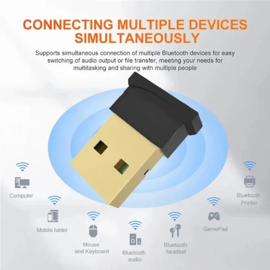 USB Bluetooth Adapter 5.4/5.3/5.1/5.0 Wireless Bluetooth USB Dongle for PC Laptop Wireless Speaker Audio Receiver Transmitter