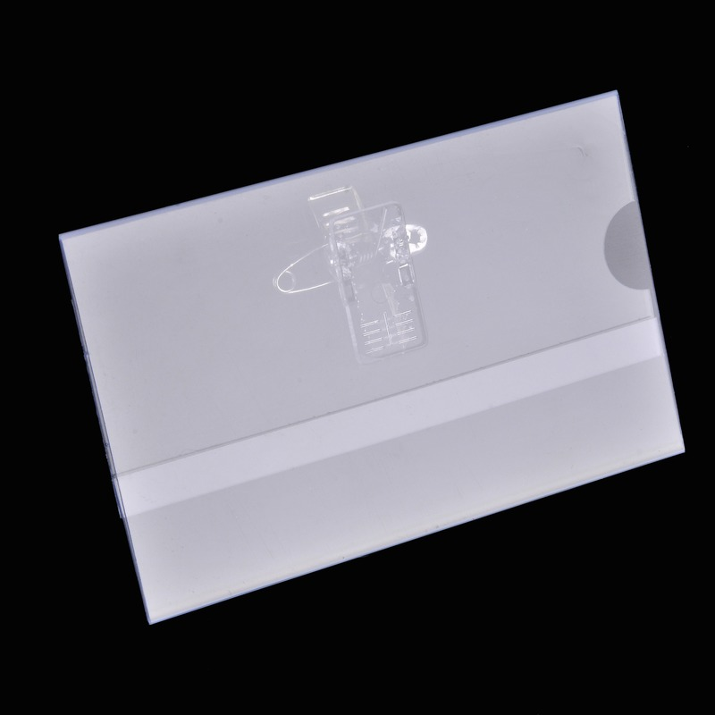5 teile/los Transparent Brust Tag ID Halter Hülse Büro Mitarbeiter Arbeit Karte Abdeckung Fall Krankenschwester Name Abzeichen Halter mit Brosche
