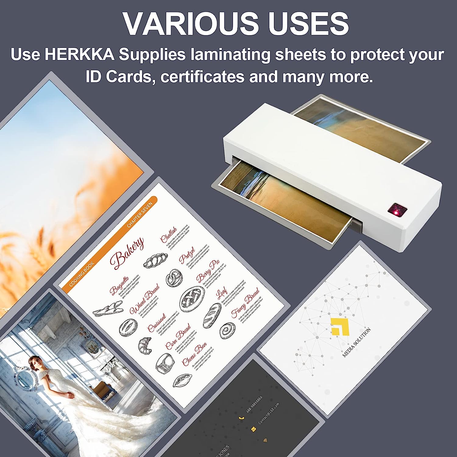 100 feuilles 3/5/6/7 pouces A4 PET EVA stratification joint Film de Protection pour plastifieuse chaude utilisation pour image/Photo/carte/Document/Menu 70mic