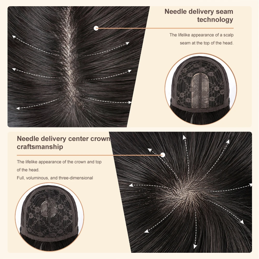 Парики из коротких многослойных человеческих волос, прямые, с челкой
