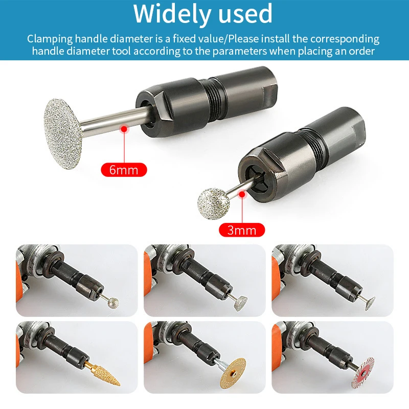 Universal Angle Grinder Modified 6/3mm Adapter To Straight Grinder Chuck For 100-type Angle Grinder M10 Thread Grinding Cutter