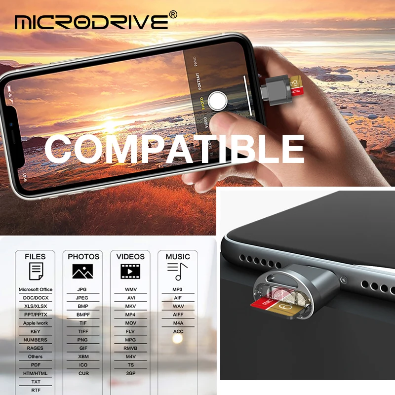 Micro TF SD Card Reader Converter For IPhone IPad OTG To Micro SD Card Reader Viewer Adapter Memory Card Reading Support IOS 13