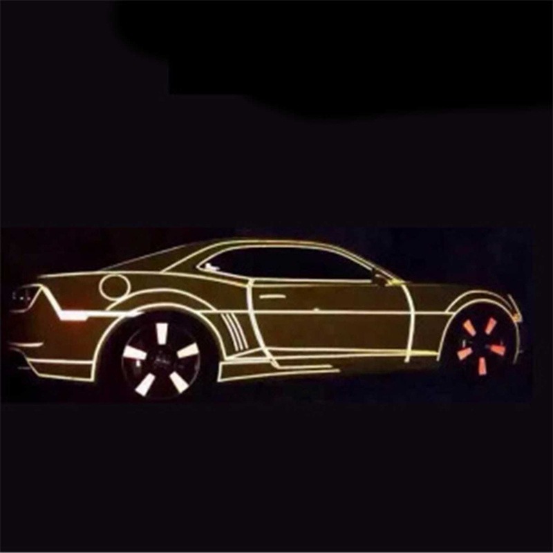 1 unidad de pegatinas para bicicleta de 8m, cinta reflectante fluorescente DIY, tiras para bicicleta, cintas para ciclismo, casco, motocicleta, Scooter