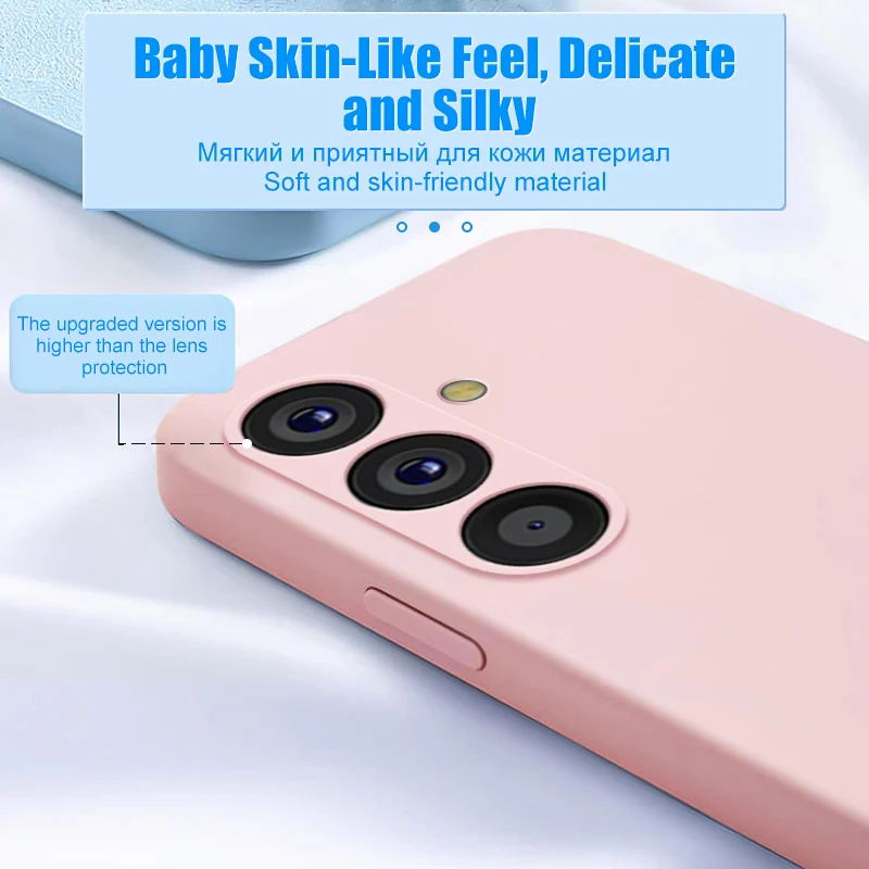 Funda protectora de cámara para teléfono Samsung Galaxy A05 A15 A25 A35 A55 5G, funda de silicona líquida para parejas A 15 4G A55 A25 Global