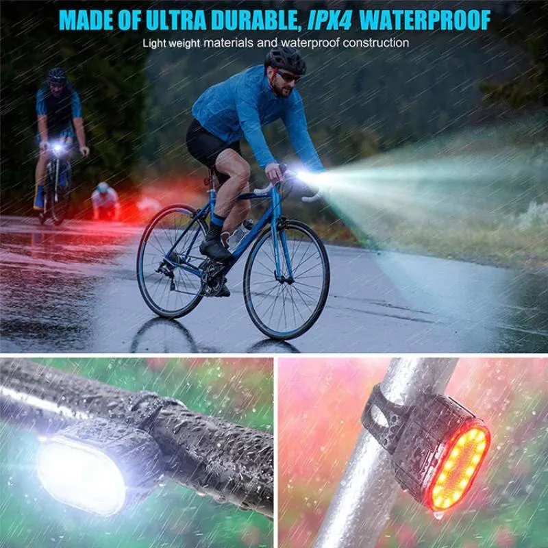 LED自転車テールライト,USB充電式,防水,自転車安全警告灯
