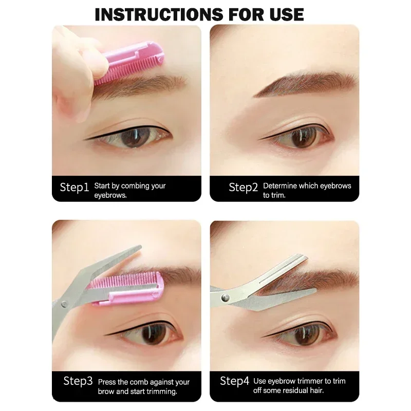 Wenkbrauw Trimmer Schaar Schoonheidsproducten voor Vrouwen Wenkbrauw Schaar met Kam Rvs Makeup Tools Schoonheid Schaar