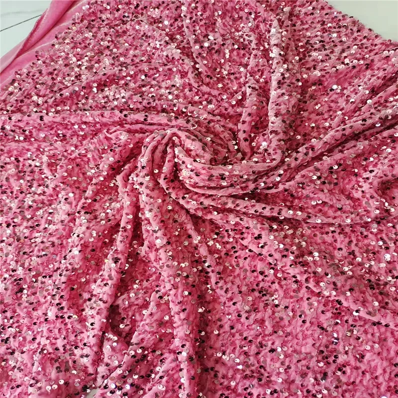 0,5 Yards Stretch Pailletten Stickerei Kleidung Kunsthandwerk DIY Herstellung Nähen Stoffe Puppenkleidung Stoffe Glänzendes Sexy Kleid