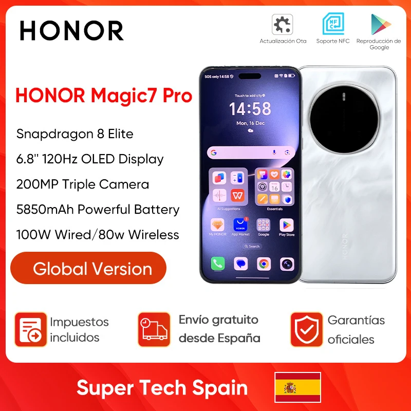 【Marke+】 Weltpremiere Globale Version HONOR Magic7 Pro 5G Smartphone Magic 7 Pro Snapdragon 8 Elite 120 Hz OLED-Bildschirm