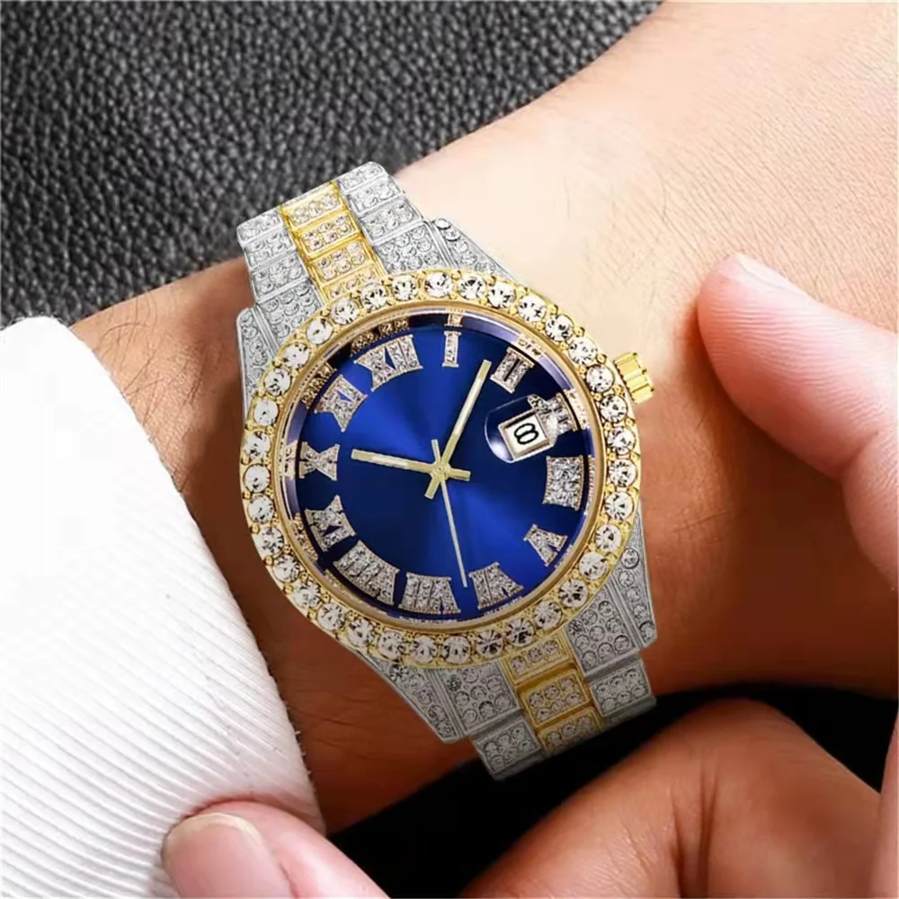 Chất Lượng Cao Thời Trang Sang Trọng Cao Cấp Mantianxing Kim Cương Thép Không Gỉ Thắt Lưng Nam Đồng Hồ Thạch Anh Trai Kinh Doanh Thể Thao Đồng Hồ Retro