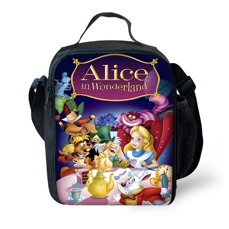 Kind isoliert Alice im Wunderland große Kapazität Tasche für Jungen und Mädchen Student im Freien Picknick wieder verwendbare thermische Kühler Lunchbox