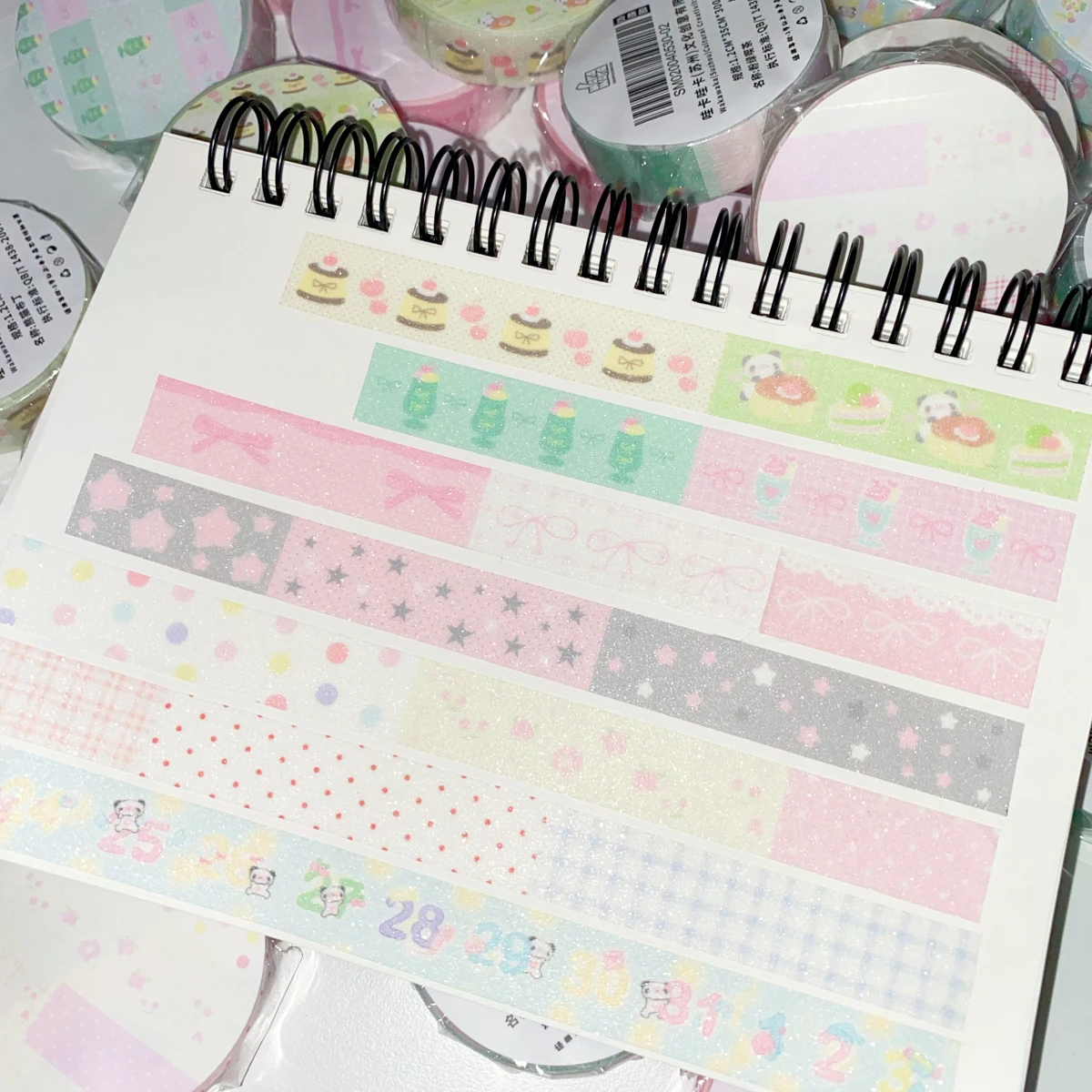 Kawaii Deco Washi เทปสําหรับสมุดภาพเครื่องเขียน DIY ศิลปะหัตถกรรมน่ารัก PANDA Masking เทปกาวเทปสําหรับ scrapbooking
