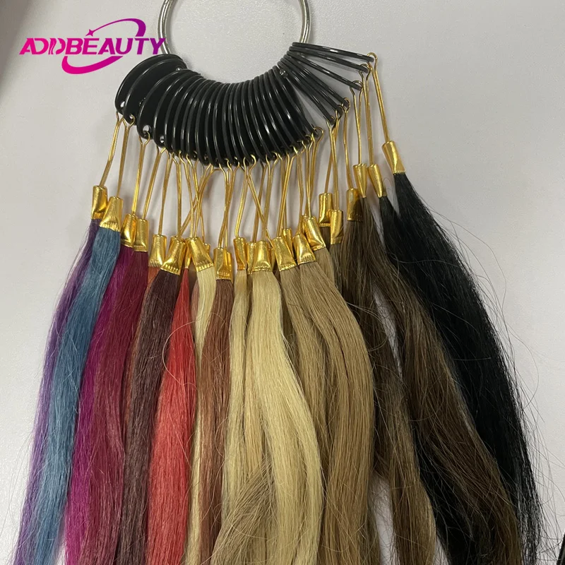 Paleta de anel de cor de extensão de cabelo humano 1 conjunto 27 cores para extensão de cabelo humano Remy 1 #   Jet Black 1B #   Preto Natural 2 #   1B 613 #