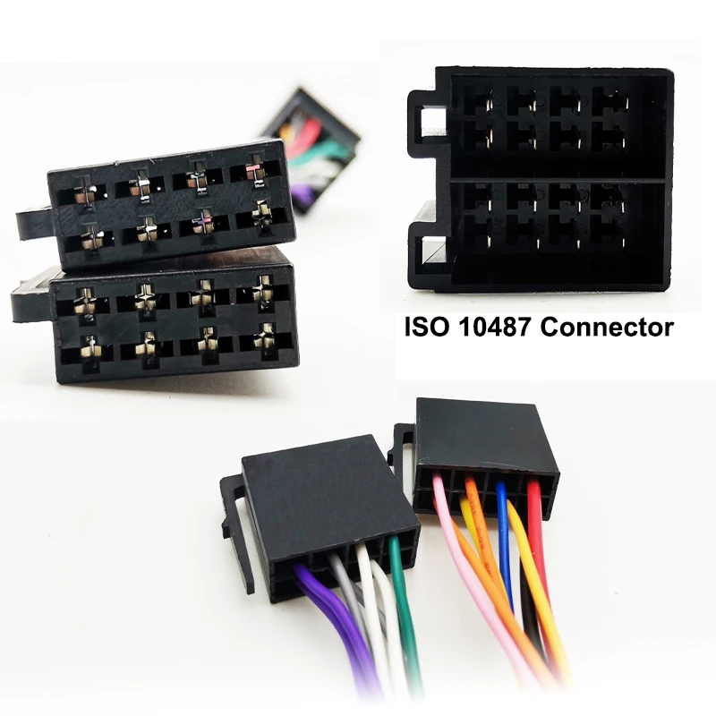 16 Pin ISO Connector Harness Adapter Plug Play Extension Wiring Cable for Aftermarket Car Audio Radio Head Unit