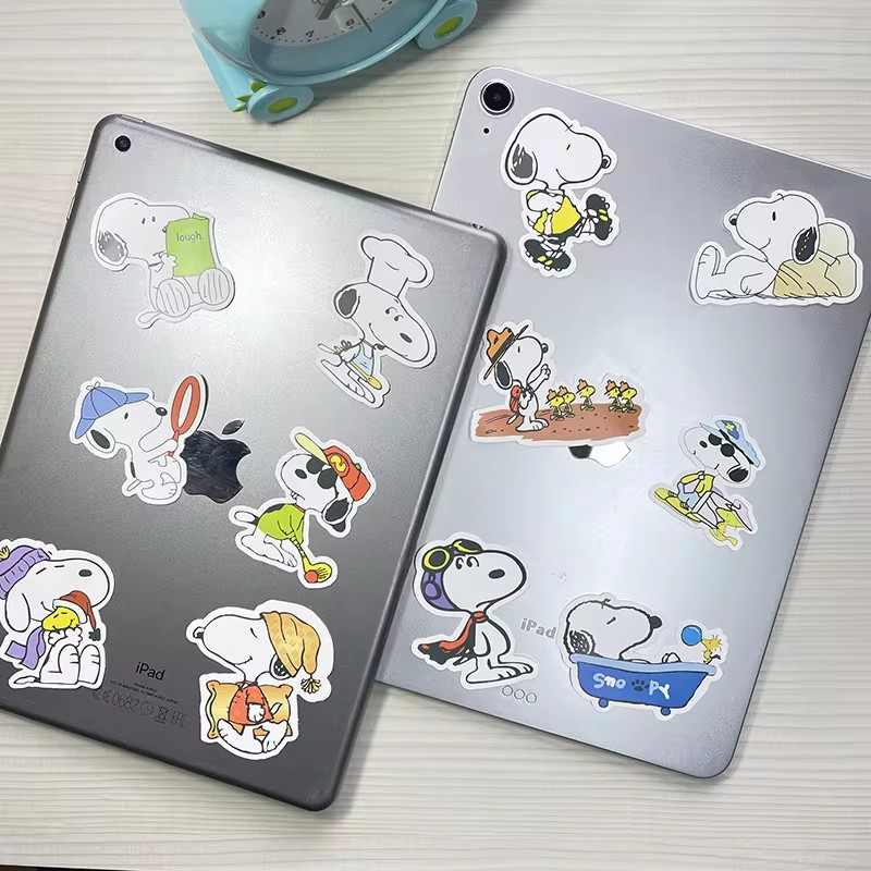 100/200pcs อะนิเมะ Snoopy เครื่องเขียนสติกเกอร์น่ารักการ์ตูนเครื่องเขียนนักเรียนโน้ตบุ๊ค DIY ตกแต่ง Expression Graffiti สติกเกอร์
