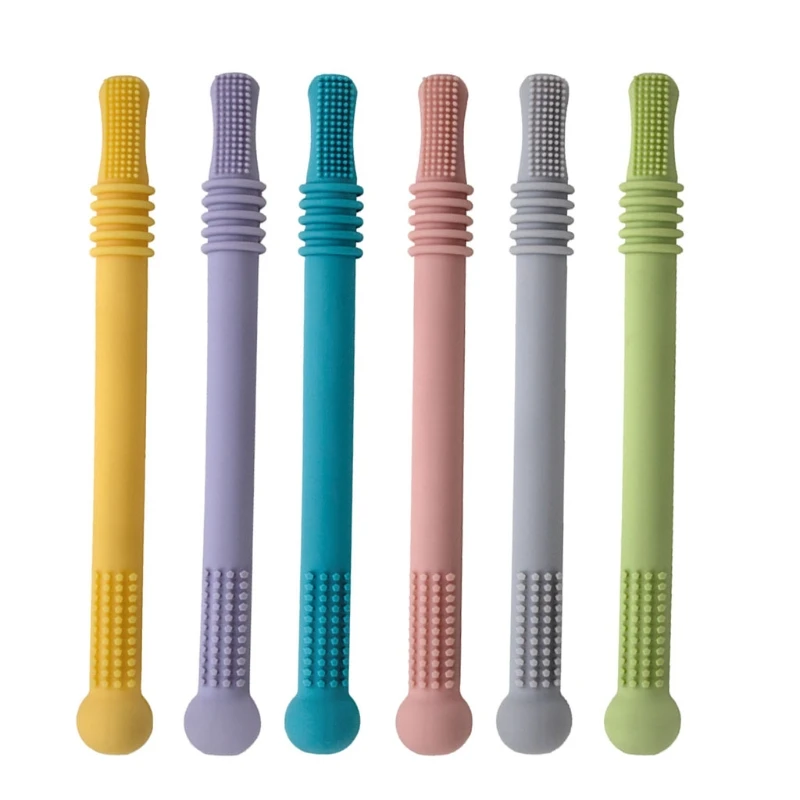 77HD Rơm Miếng Dán Đồ Chơi Trẻ Em Silicon Mềm Rỗng Răng Hàm Không Độc Hại Bền Đẹp