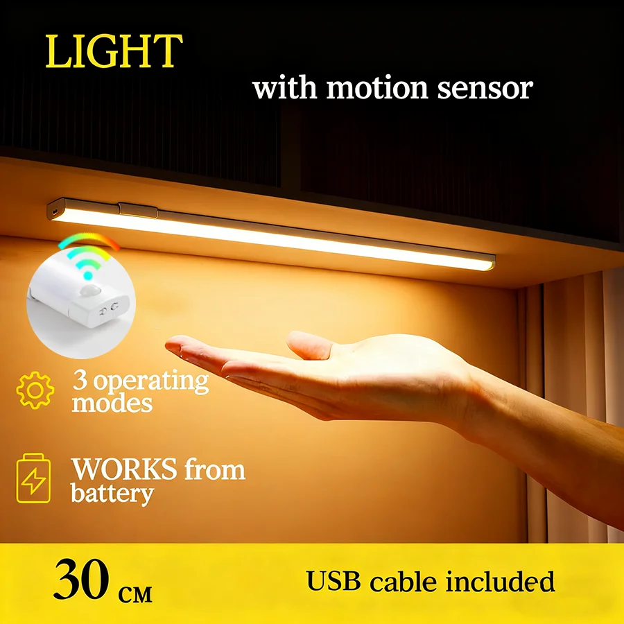 LED Wireless Motion Sensor Light Motion Sensor Night Light for Automotive sensor light Wardrobe Kitchen Stairs Cabinet Room lamp