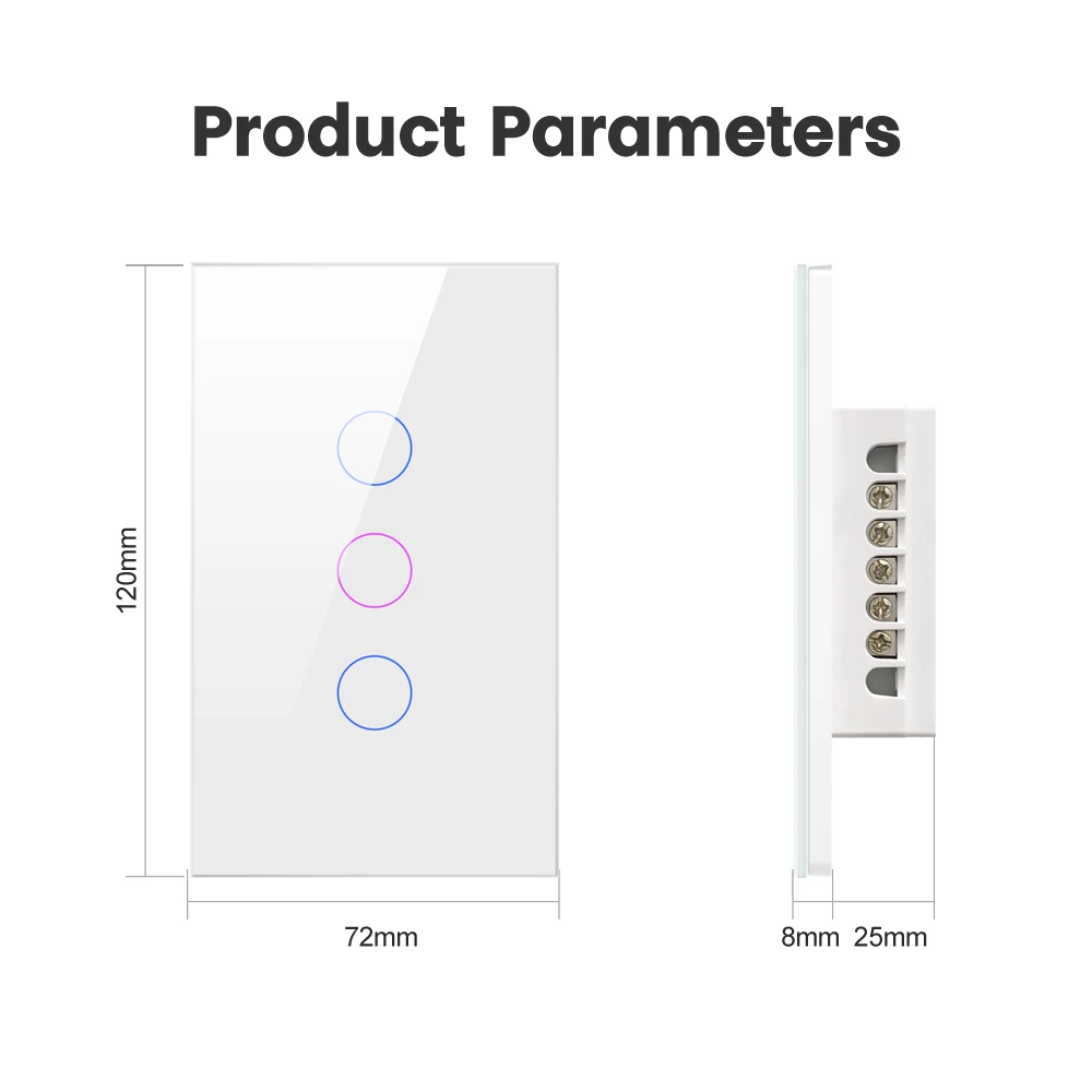 AVATTO-interruptor de luz inteligente Tuya WiFi/Zigbee, cable neutro/sin cable neutro, Interruptor táctil de pared, funciona con Alexa y Google Home