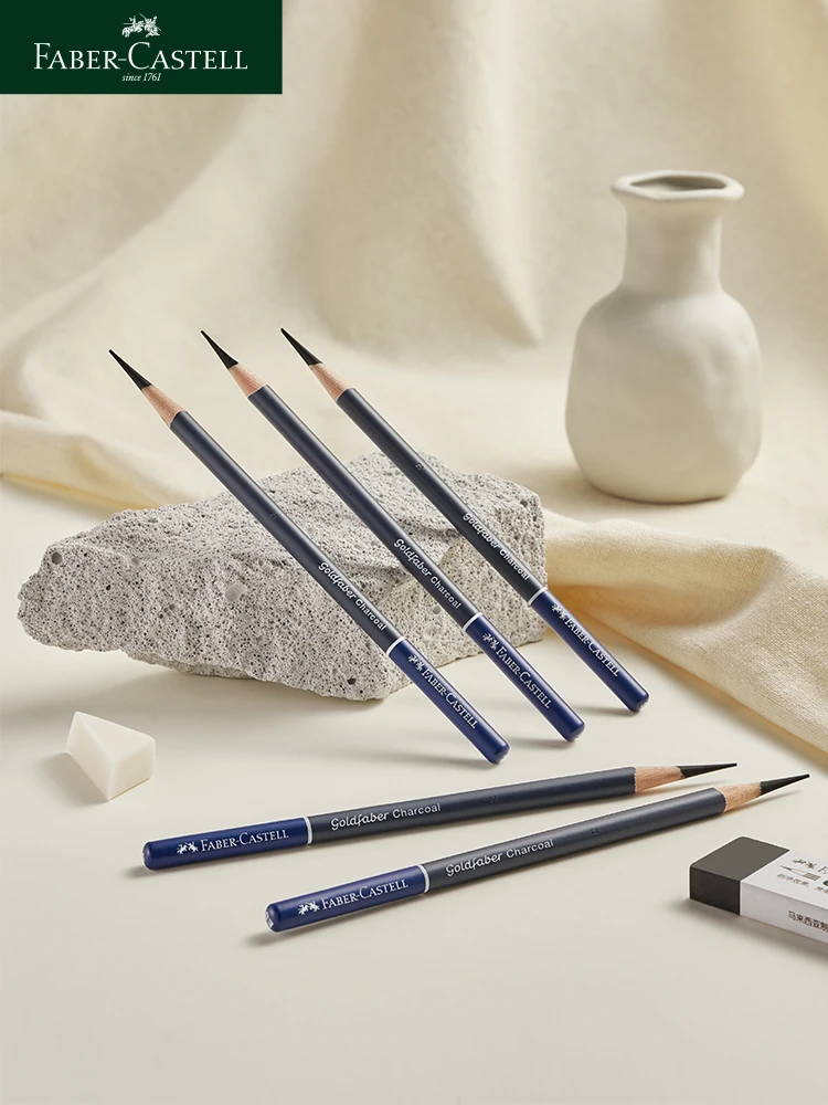5/6PCS Faber Castell Goldfaber Charcoal Graphite Sketch Set EX-Soft ดินสอขนาดกลางสําหรับวาด Sketching แรเงาศิลปิน