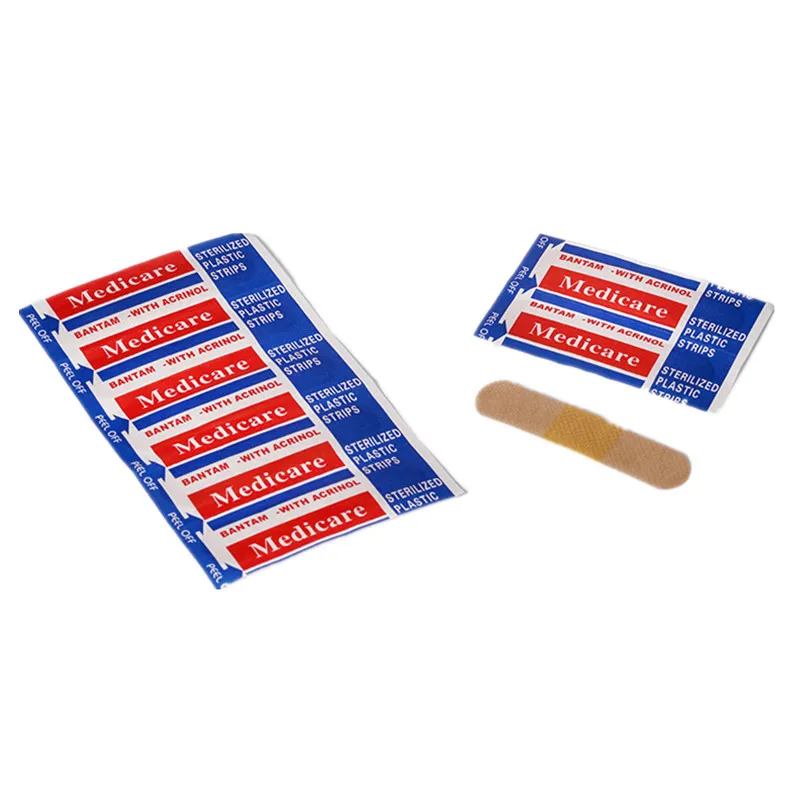 100 teile/los Vliesstoff Pflaster Notfall Erste Hilfe Bandagen Gips Streifen Wundauflage Patch Woundplast