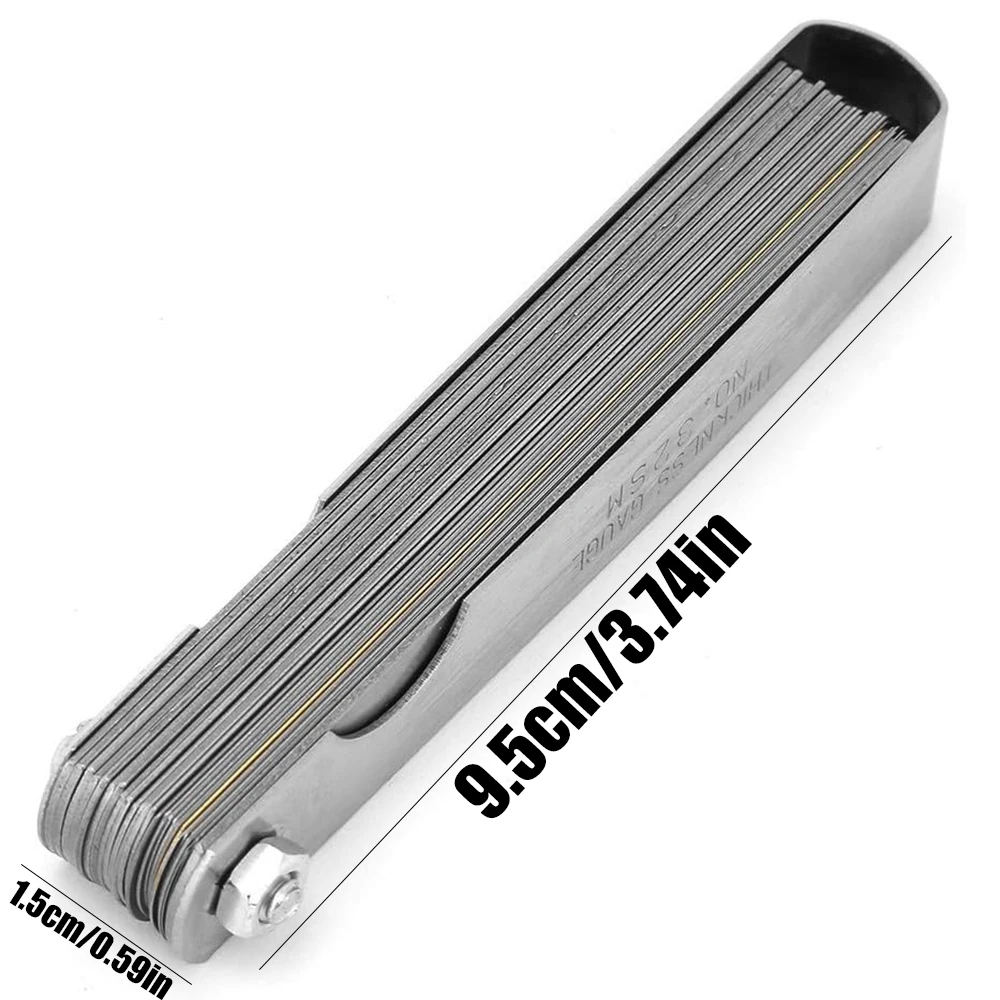 1 medidor de espesores de PC, calibre de espesores de acero inoxidable de 32 cuchillas para medir el espesor para el trabajo manual Universal