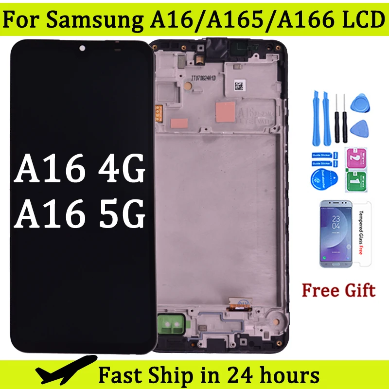 For Samsung A16 4G SM-A165F LCD Display Touch Screen Digitizer Assembly For Samsung A16 5G A166 SM-A166B LCD Screen