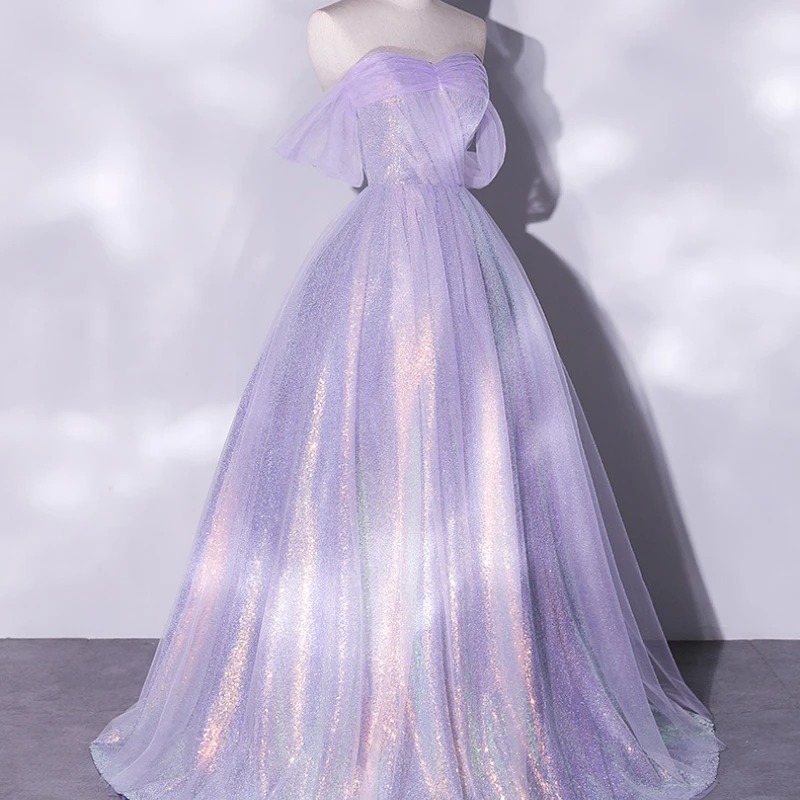 Prom Jurken Licht Paars Pailletten Baljurk Vestidos De Gala Mode Vrouwen Formele Feestavondjurken