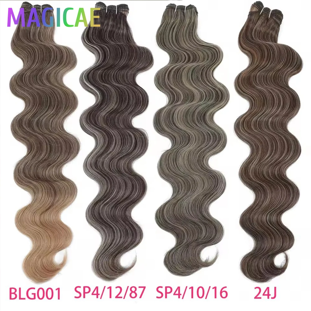30 Zoll Farbige M618 Ombre Klavier Braun Blond 27/613 Körper Welle 200g Synthetische Haarwebart Bundles Weiche Menschen-ähnliche Verlängerung