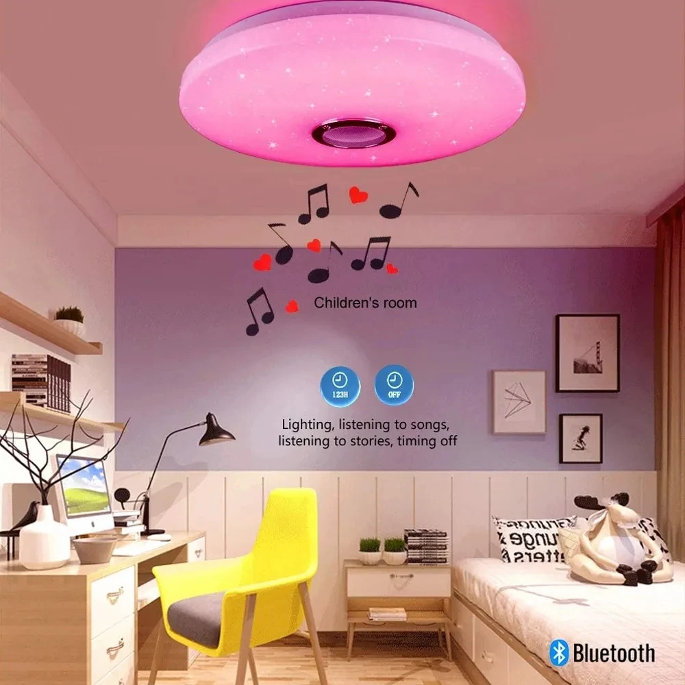RGB スマートシーリングライト LED インテリアホーム装飾ライト 42 ワット 60 ワット 220 ボルト光沢調光リモコン WIFI Bluetooth リビングルーム