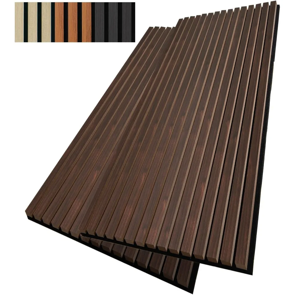 Wood Slat Wall Panel, 48'' x 24'' Wood Panels for Wall, 3D Soundproof Wall Panels, Large Acoustic Panels for Interior Ceiling