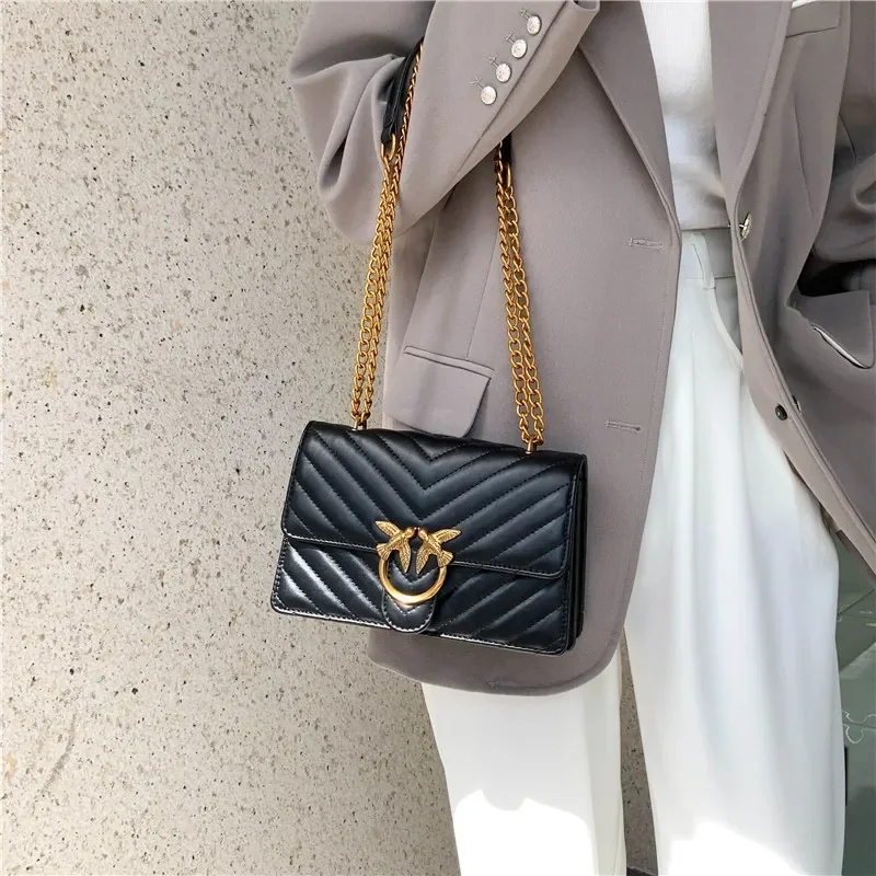 Bolsa crossbody feminina elegante com alça de ombro design de couro premium item de marca de luxo clássico popular