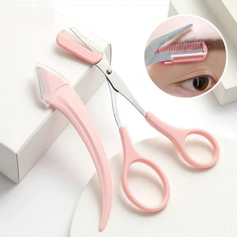 1/2/3 Stuks Wenkbrauw Trimmen Mes Wenkbrauw Gezicht Scheermes Voor Vrouwen Wenkbrauw Schaar Met Kam Brow trimmer Schraper Gemakkelijk Te Gebruiken