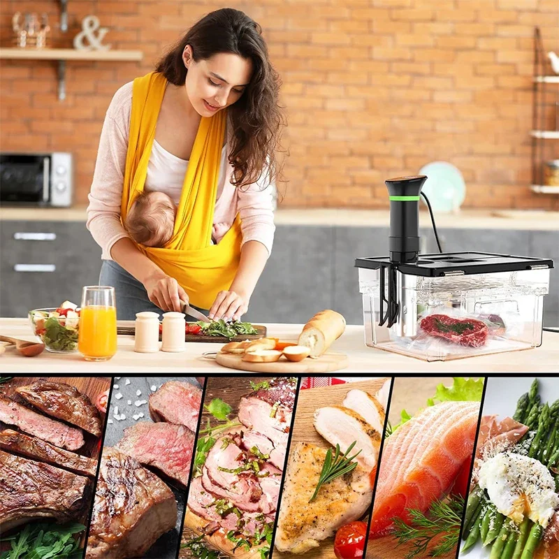 Olla Sous Vide resistente al agua de 110V, circulación de inmersión de 1800W, olla de cocción lenta al vacío con Control preciso Digital LCD, olla de cocción lenta