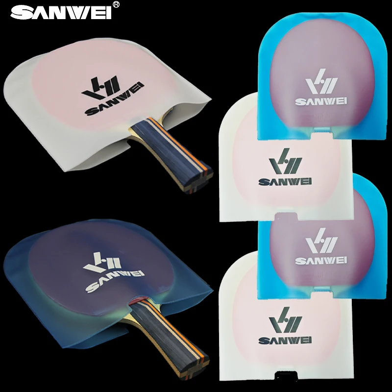SANWEI – Film de protection Double face pour raquette de Tennis de Table, Anti-poussière, Anti-oxydation, housse de protection en caoutchouc pour batte de Tennis de Table, 1/2 pièces