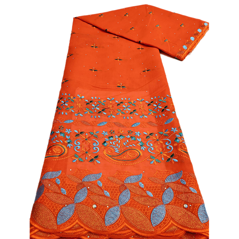 Luxe Afrikaanse Katoen Droge Stenen Kant Fabirc 2024 Hoge Kwaliteit Zwitserse Voile Kant Stof Nigerian Voor Bruids Trouwfeestjurken