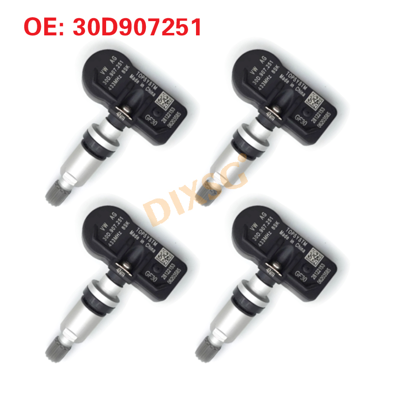 4шт датчик TPMS 30D 907251   Датчик давления в шинах для AUDI VW Golf 7 Tiguan Passat B8 Skoda Seat 30D 907251   ТПМС 433МГц