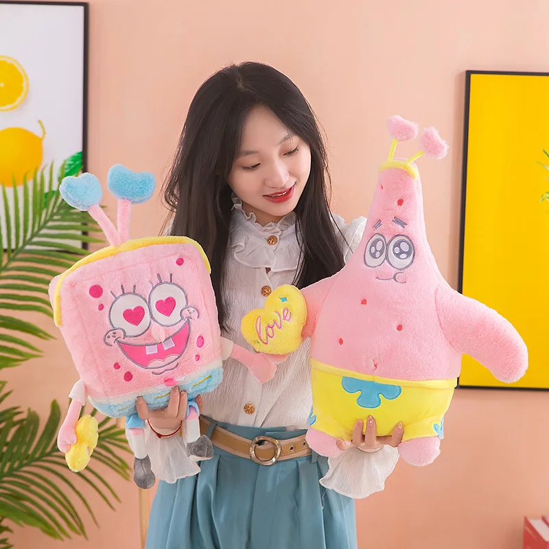 40 ซม.Spongebob Squarepants Patrick Star สีชมพู Kawaii การ์ตูนคอสเพลย์ตุ๊กตา Plush ของเล่นตุ๊กตาของขวัญวันเกิดสําหรับเด็กหญิงเด็กชาย