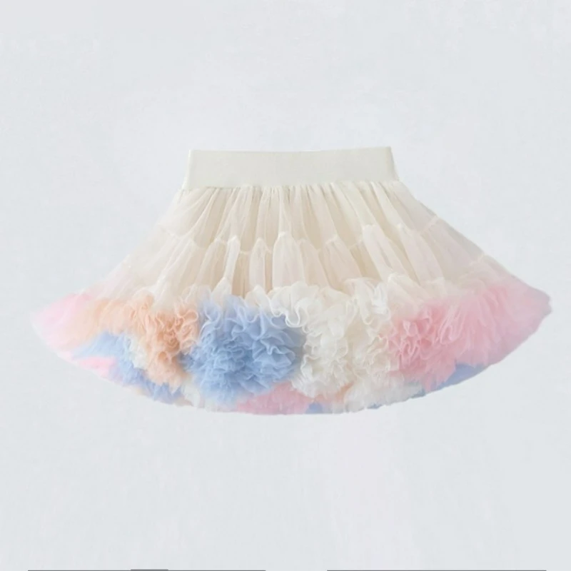 2-15 Năm Váy Bé Gái Lông Tơ Voan Pettiskirt Chắc Chắn Màu Tutu Váy Cô Gái Nhảy Váy Giáng Sinh Voan Petticoat voan