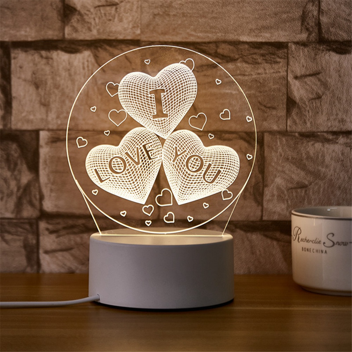 A72P Night Light Acrylic Bedroom Bedside LED Table Lamp Holiday Event Gift System Gifts
