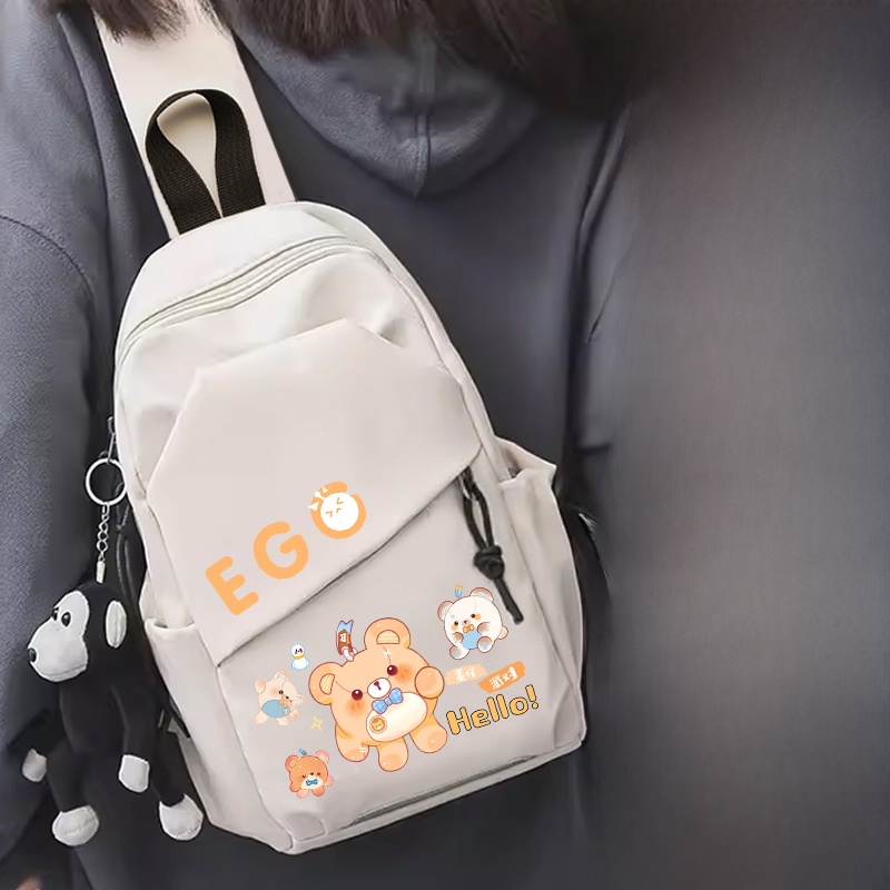 カジュアルユニセックスバックパックサイクリングシングルショルダースリングバッグ学生レジャーパーティーチェストパック作業服スタイルスポーティな新モデル