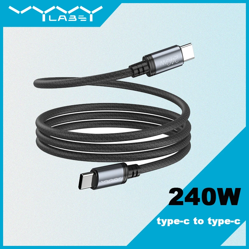 VYVYLABS Cable USB C de 240W para iPhone 17 16 15 Plus Pro Max Cable tipo C para Macbook Pro iPad PD Cable de cargador rápido Cable tipo C